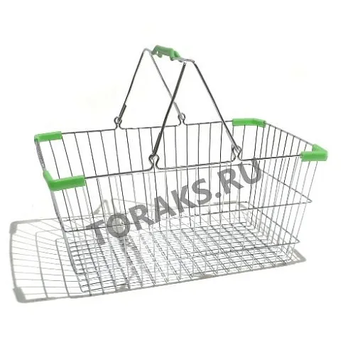 Корзина покупательская металлическая хромированная 22 л