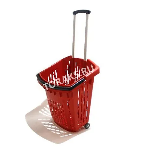 Корзина - тележка покупательская 35 л на 2-х колесах