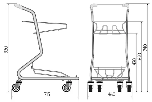 Тележка для покупательских корзин STB-05