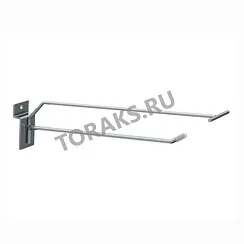 Крючок одинарный на экономпанель с ценникодержателем 300-4.8 хром