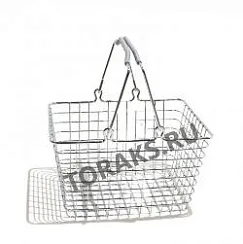 Корзина покупательская металлическая хромированная 5 л