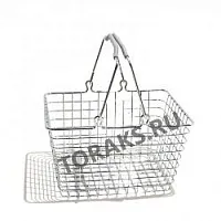 Корзина покупательская металлическая хромированная 5 л
