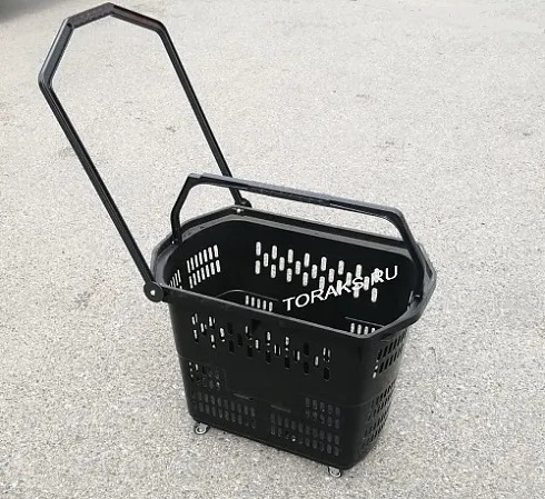 Фото Корзина - тележка покупательская 60 л на 4-х колесах