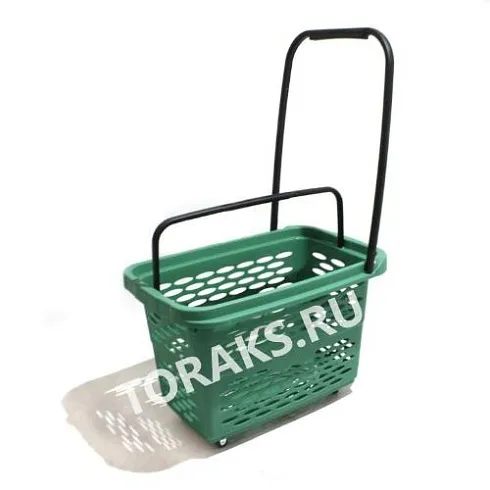Фото Корзина - тележка покупательская 40 л на 4-х колесах