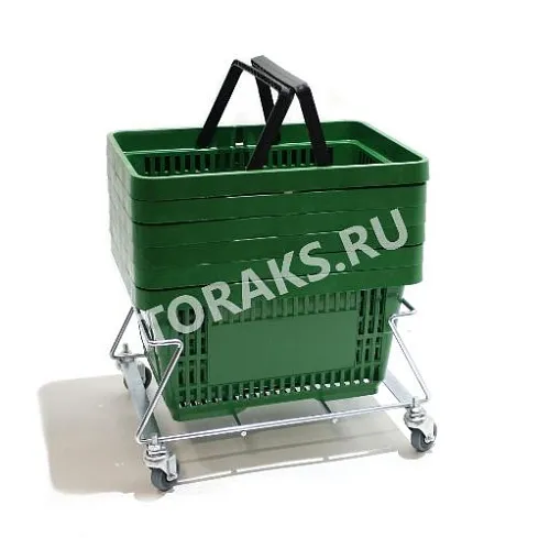 Корзина покупательская пластиковая 22л SB-P-12-22 green1