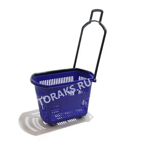 Корзина - тележка покупательская 33 л на 4 колесах