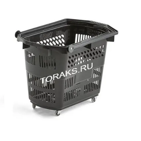 Фото Корзина - тележка покупательская 60 л на 4-х колесах