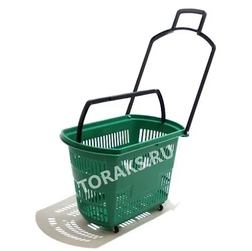 Корзина - тележка покупательская 33 л на 4 колесах