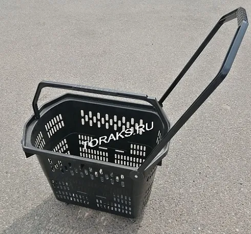 Фото Корзина - тележка покупательская 60 л на 4-х колесах