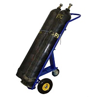 Тележка для перевозки двух газовых баллонов ГБ-2 пневмо колеса 250мм