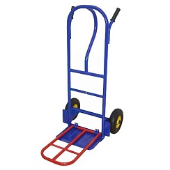 Тележка грузовая двухколесная КГ250П с откидной полкой литые колеса 250мм