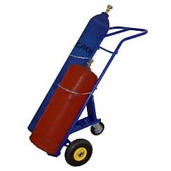 Тележка для перевозки двух газовых баллонов КП-2 литые колеса 200мм