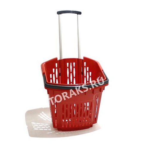 Корзина - тележка покупательская 35 л на 2-х колесах