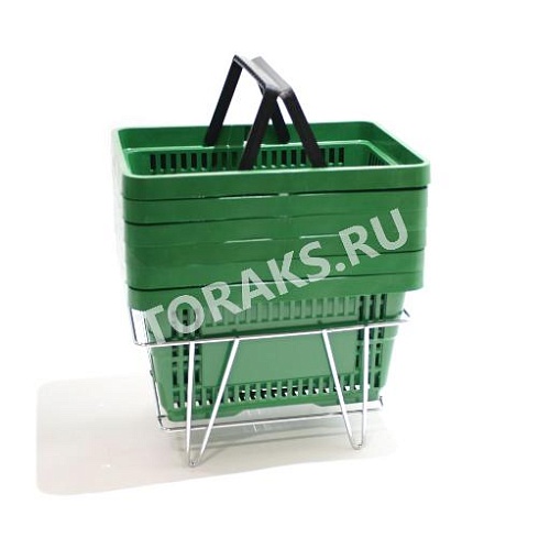 Корзина покупательская пластиковая 22л SB-P-12-22 green2