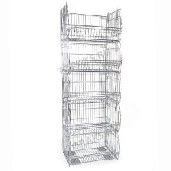 Сетчатый многоярусный стеллаж 5 корзин L 960 на колесах PT-5MB-960-ZN