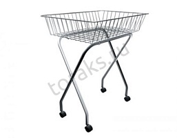 Корзина для распродаж 800х570 хромированная на колесах