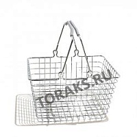 Корзина покупательская металлическая хромированная 5 л
