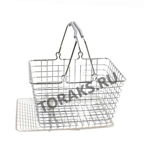 Корзина покупательская металлическая хромированная 5 л