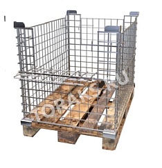 Паллетное ограждение 1200x800 штабелируемое с откидной дверцей по короткой/торцевой стороне