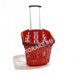 Корзина - тележка покупательская 35 л на 2-х колесах